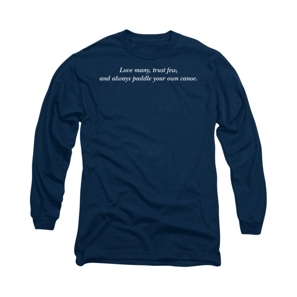 Your Own Canoe Mens Long Sleeve Shirt Navy