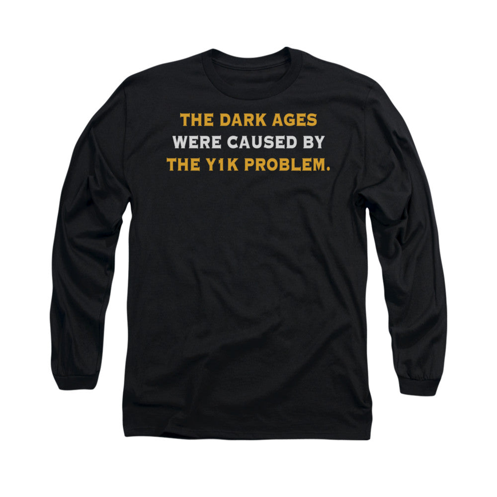 Y1K Problem Mens Long Sleeve Shirt Black