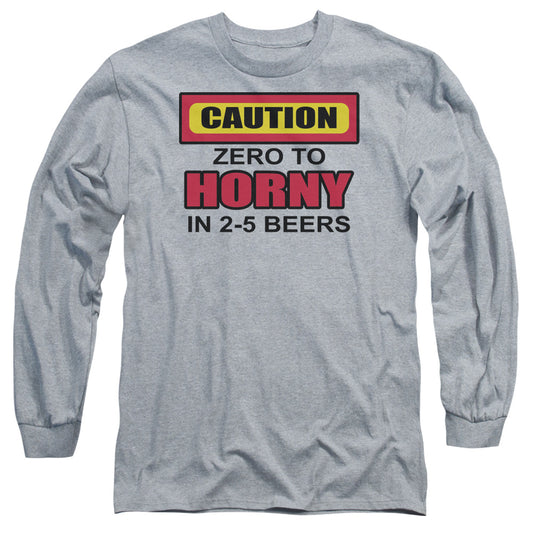 Zero To Horny Mens Long Sleeve Shirt Athletic Heather