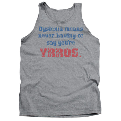 Dyslexia Mens Tank Top Shirt Athletic Heather