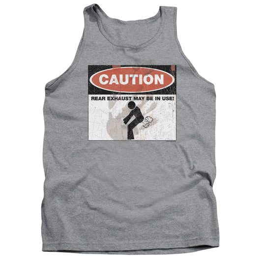 Caution Mens Tank Top Shirt Athletic Heather