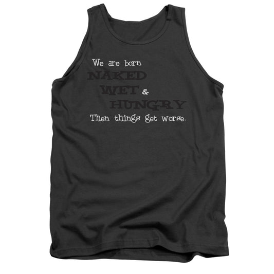 Naked Wet Hungry Mens Tank Top Shirt Charcoal