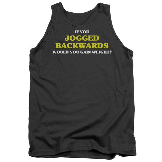 Jogged Backwards Mens Tank Top Shirt Charcoal