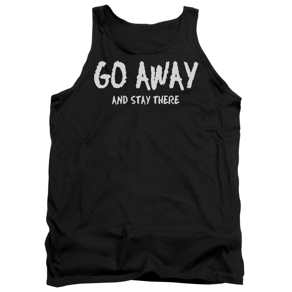 Go Away Mens Tank Top Shirt Black