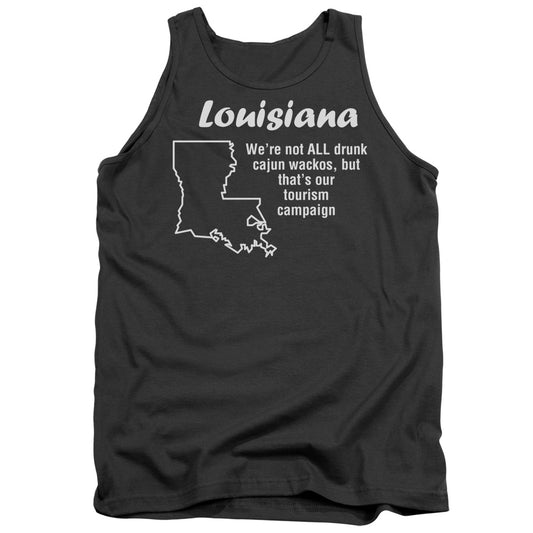 Louisiana Mens Tank Top Shirt Charcoal