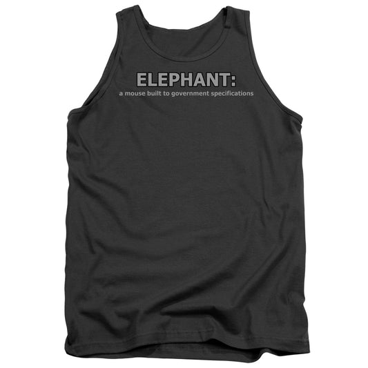 Elephant Mens Tank Top Shirt Charcoal