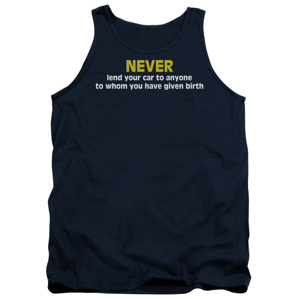 Lend Your Car Mens Tank Top Shirt Navy