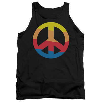 Rainbow Peace Sign Mens Tank Top Shirt Black