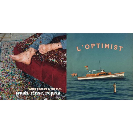 Andy & The U.N. Frasco - L'optimist (Electric Denim LP Vinyl) & Wash, Rinse, Repeat.