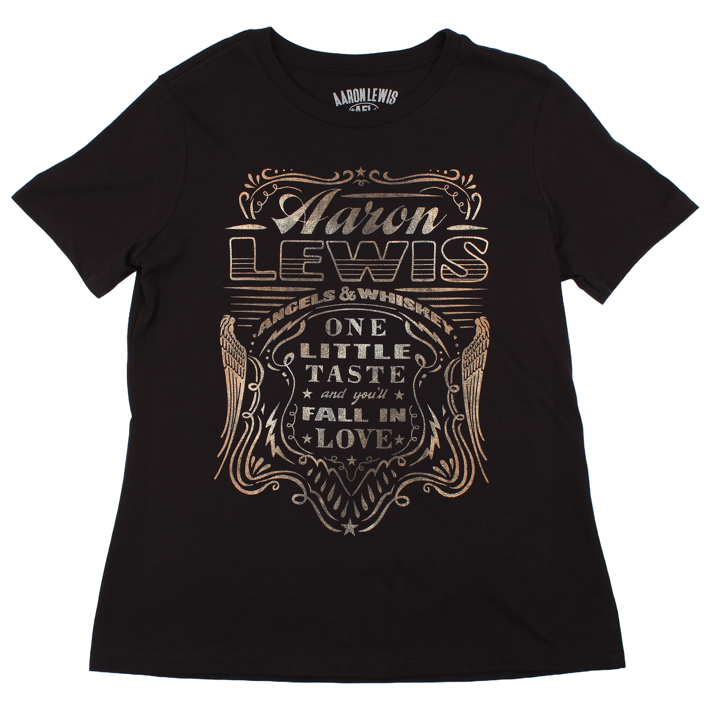 Aaron Lewis Angels and Whiskey Womens T Shirt Black