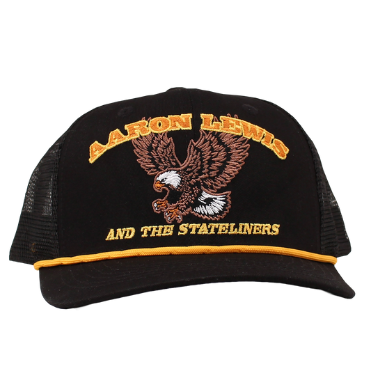 Aaron Lewis And The Stateliners Cap Trucker Hat Black Gold