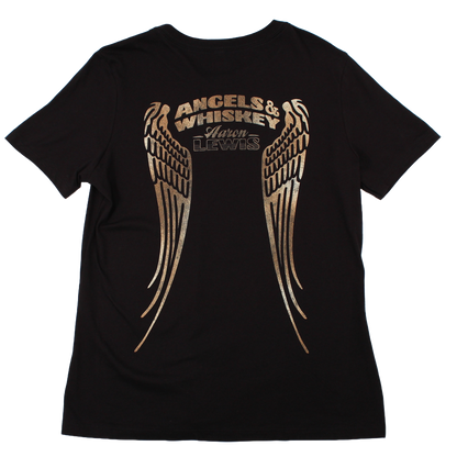 Aaron Lewis Angels and Whiskey Womens T Shirt Black
