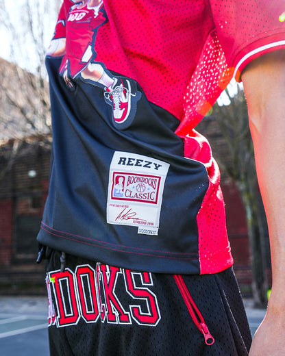 The Boondocks - Air Riley Mesh Knit Red & Black Mens T Shirt