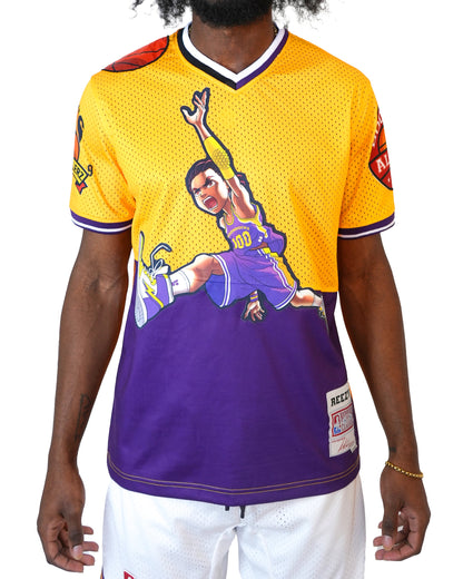 The Boondocks - Air Riley Mesh Knit Yellow & Purple Mens T Shirt