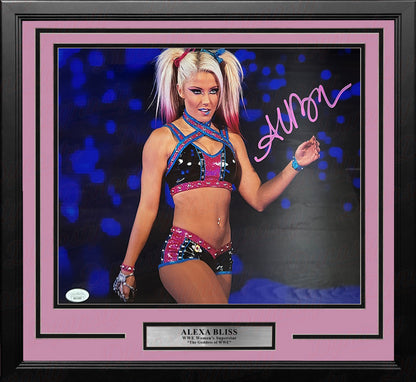 Alexa Bliss Making Her Entrance Autographed Framed WWE Wrestling Photo