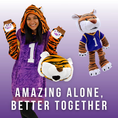 Louisiana State University (LSU) Mike the Tiger Snugible | Blanket Hoodie & Pillow