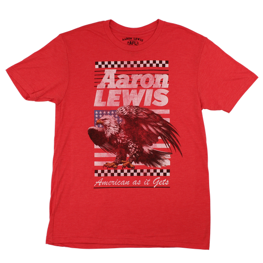 Aaron Lewis American As It Gets Mens T Shirt Vintage Red