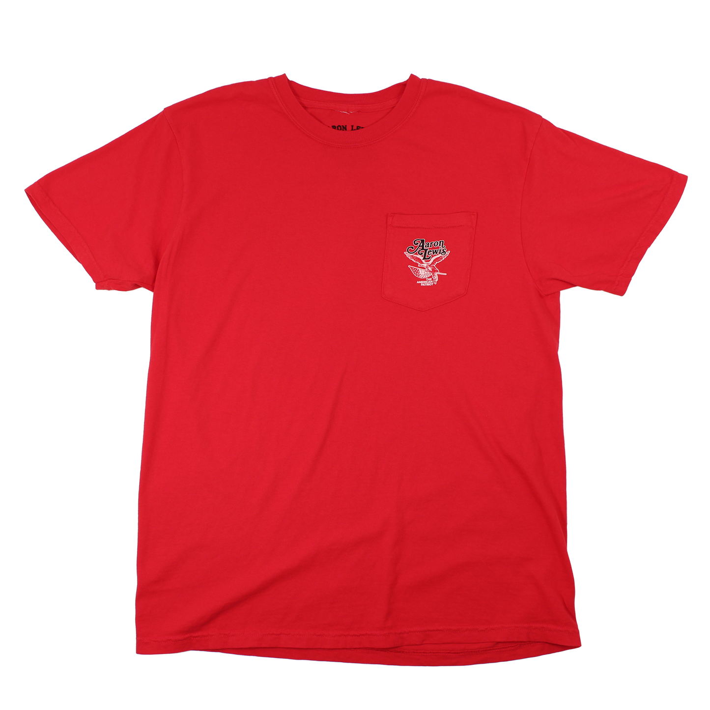 Aaron Lewis The American Patriot Pocket Tour Mens T Shirt Red