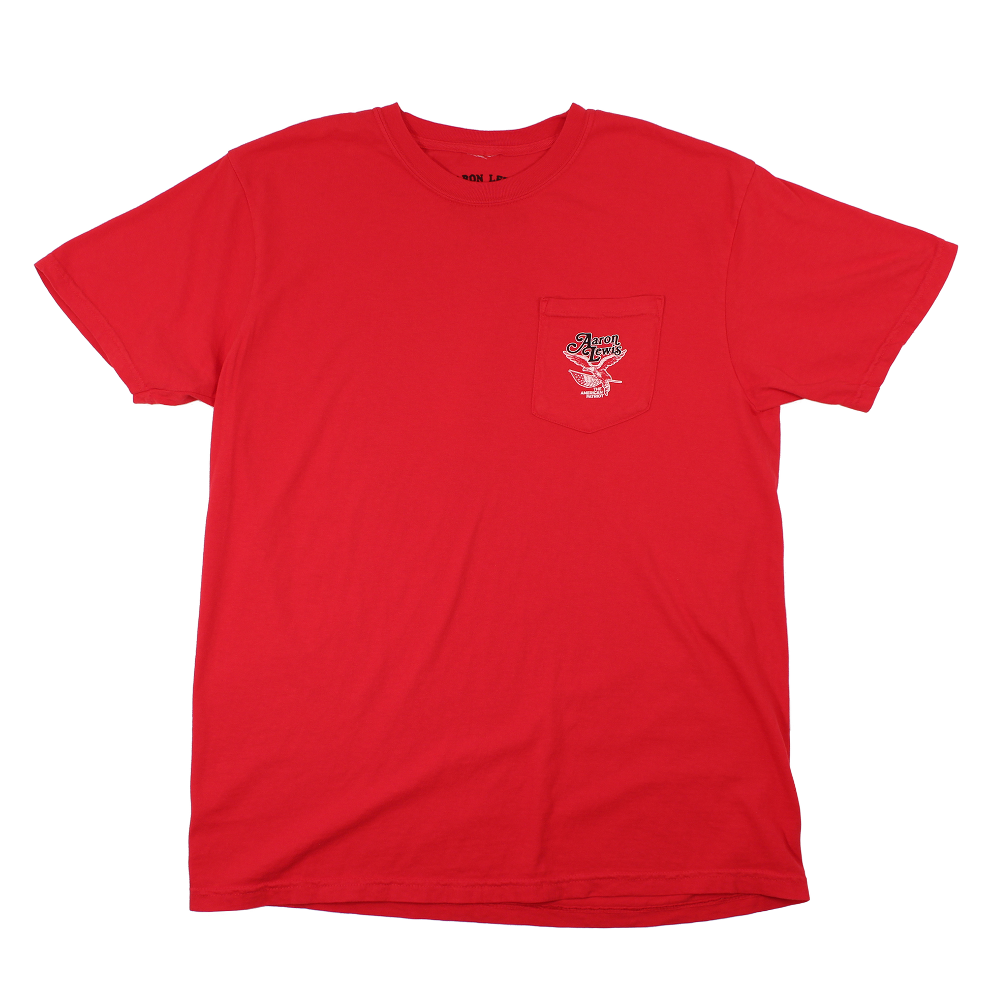 Aaron Lewis The American Patriot Pocket Tour Mens T Shirt Red