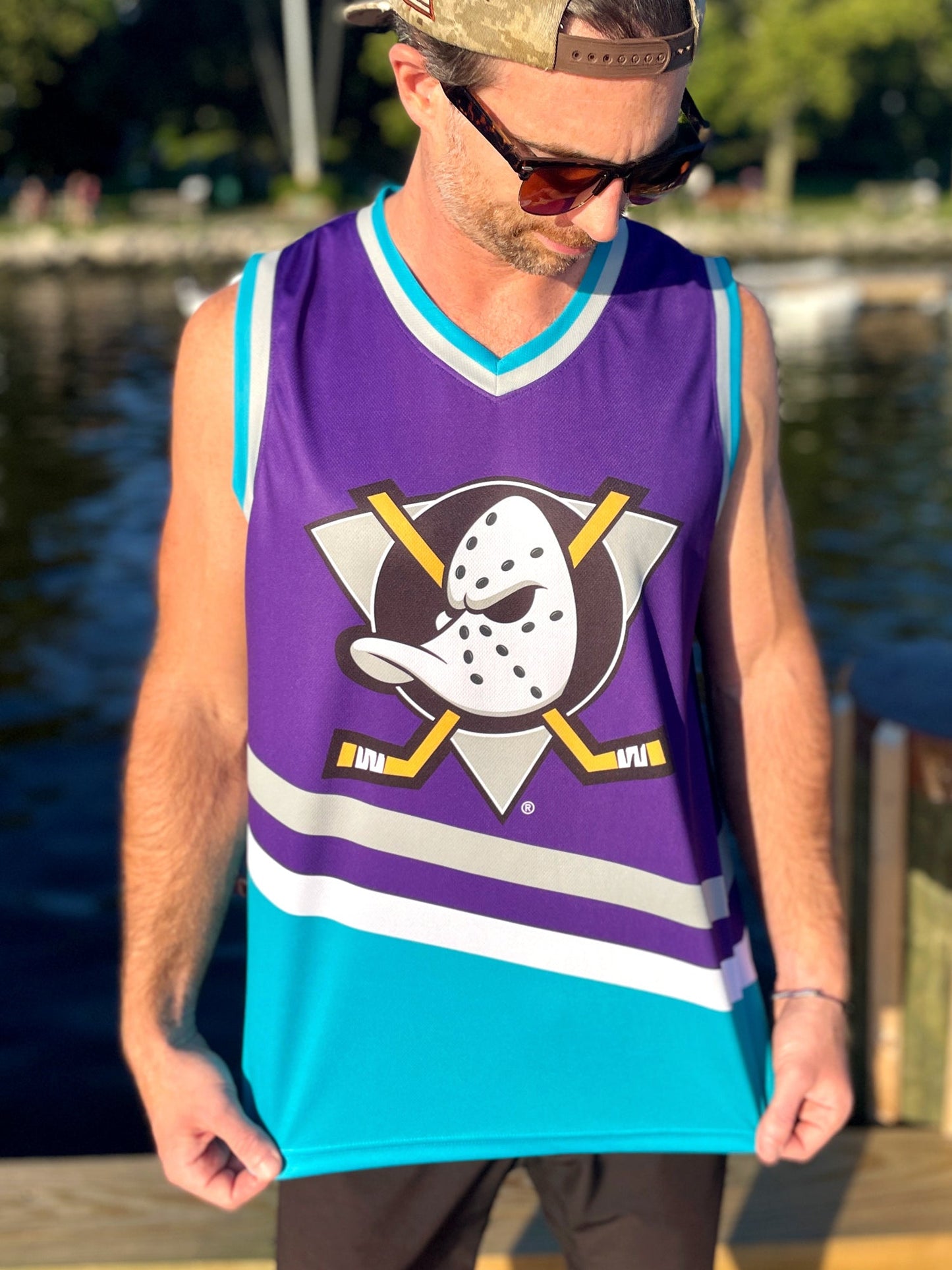 Anaheim Ducks Purple Retro Alternate Hockey Tank