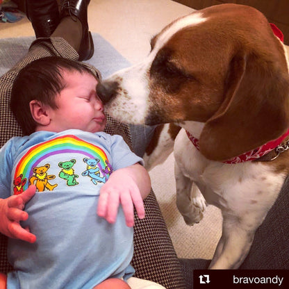 Grateful Dead Rainbow Bears Baby Short Sleeve One Piece