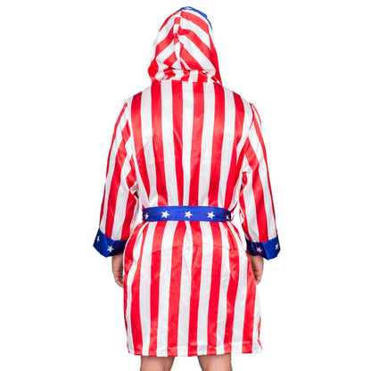 Adult Satin American Flag Robe Movie Boxer Halloween Cosplay Costume Replica Robe