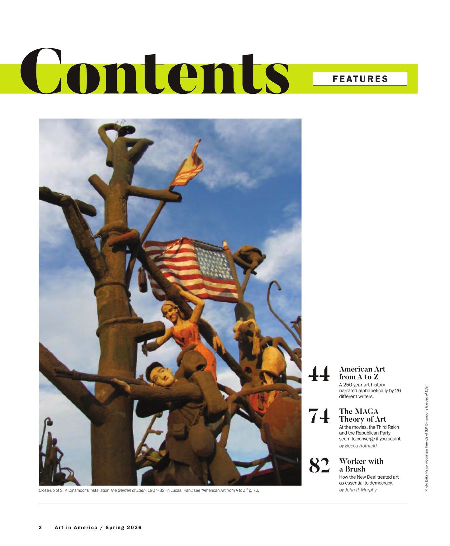 Art In America - Spring 2026: The Maga Theory Of Art, 250 Years Of American Art, How New Deal Public Art Shaped American Democracy, Pop vs. Minimalism, A Tribute To Napoleon Jones‑Henderson & More!