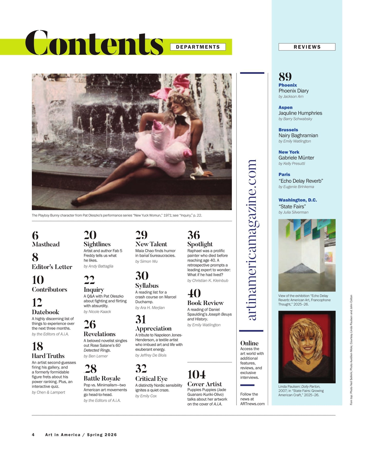 Art In America - Spring 2026: The Maga Theory Of Art, 250 Years Of American Art, How New Deal Public Art Shaped American Democracy, Pop vs. Minimalism, A Tribute To Napoleon Jones‑Henderson & More!