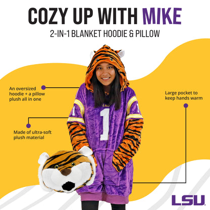 Louisiana State University (LSU) Mike the Tiger Snugible | Blanket Hoodie & Pillow