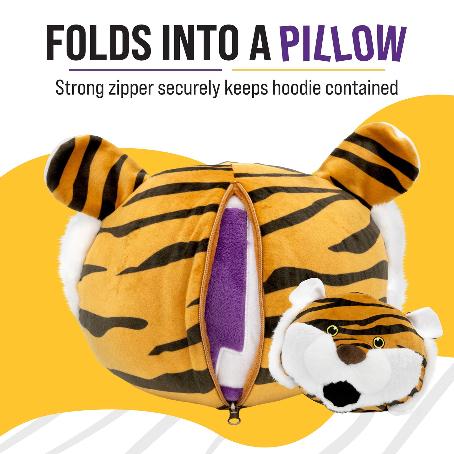 Louisiana State University (LSU) Mike the Tiger Snugible | Blanket Hoodie & Pillow
