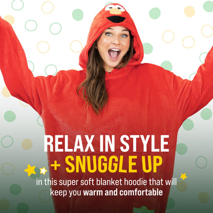 Sesame Street | Elmo Adult Snugible 2-in-1 Blanket Hoodie & Pillow