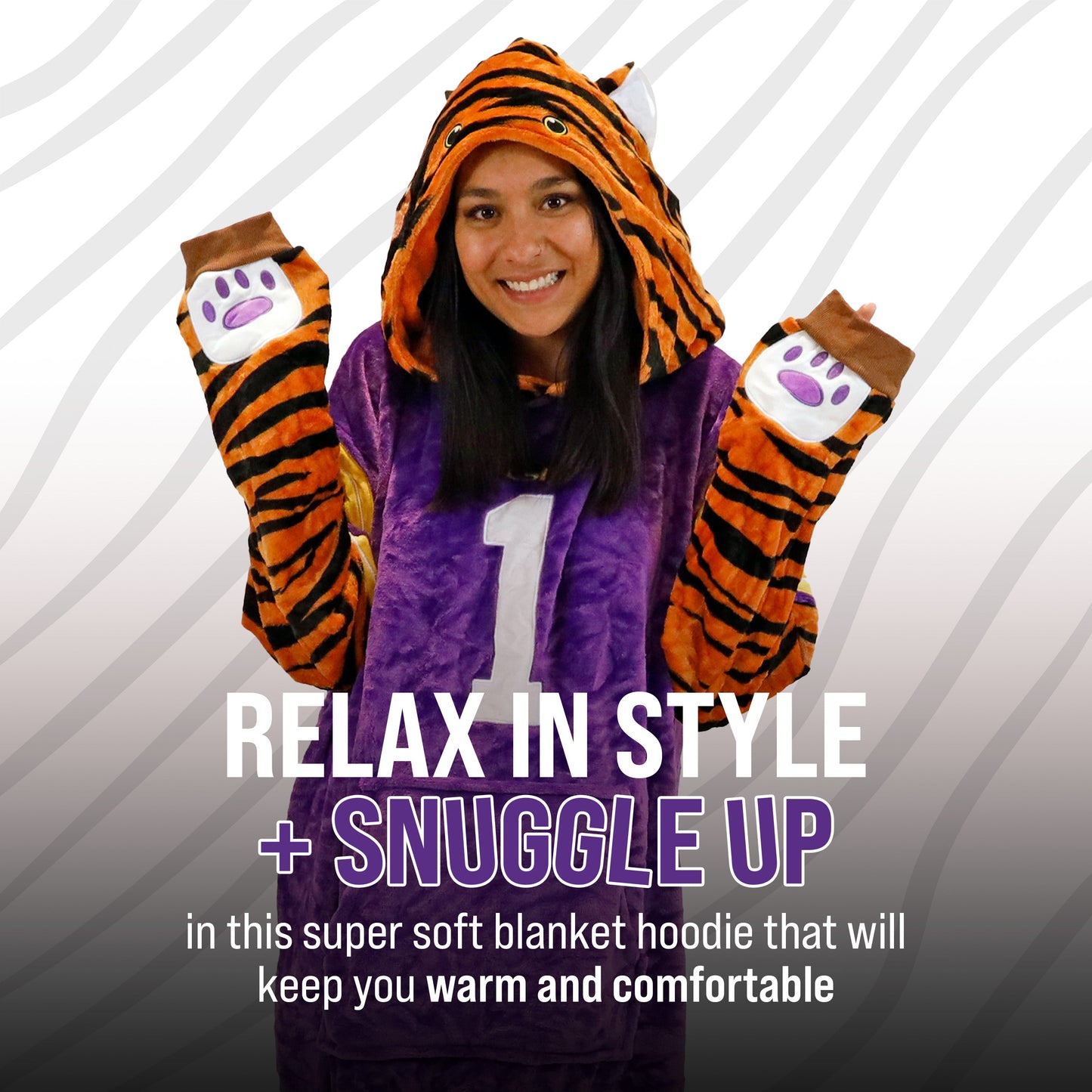 Louisiana State University (LSU) Mike the Tiger Snugible | Blanket Hoodie & Pillow