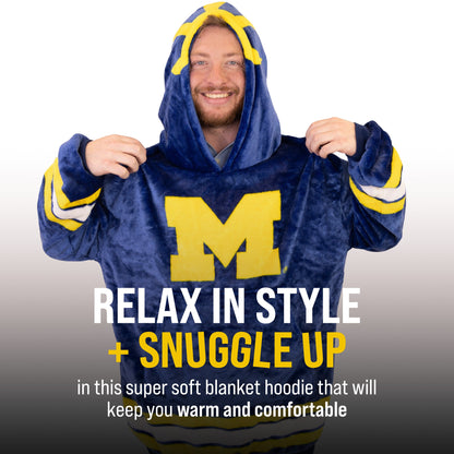 University of Michigan Helmet Snugible 2-in-1 Blanket Hoodie & Pillow