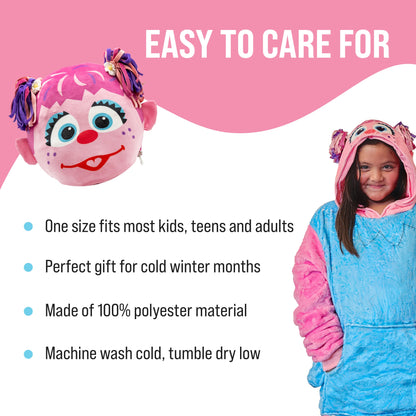 Sesame Street | Abby Cadabby Kids Snugible 2-in-1 Blanket Hoodie & Pillow