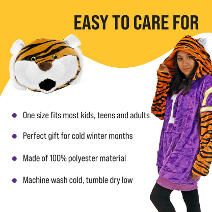 Louisiana State University (LSU) Mike the Tiger Snugible | Blanket Hoodie & Pillow