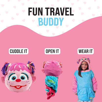 Sesame Street | Abby Cadabby Kids Snugible 2-in-1 Blanket Hoodie & Pillow