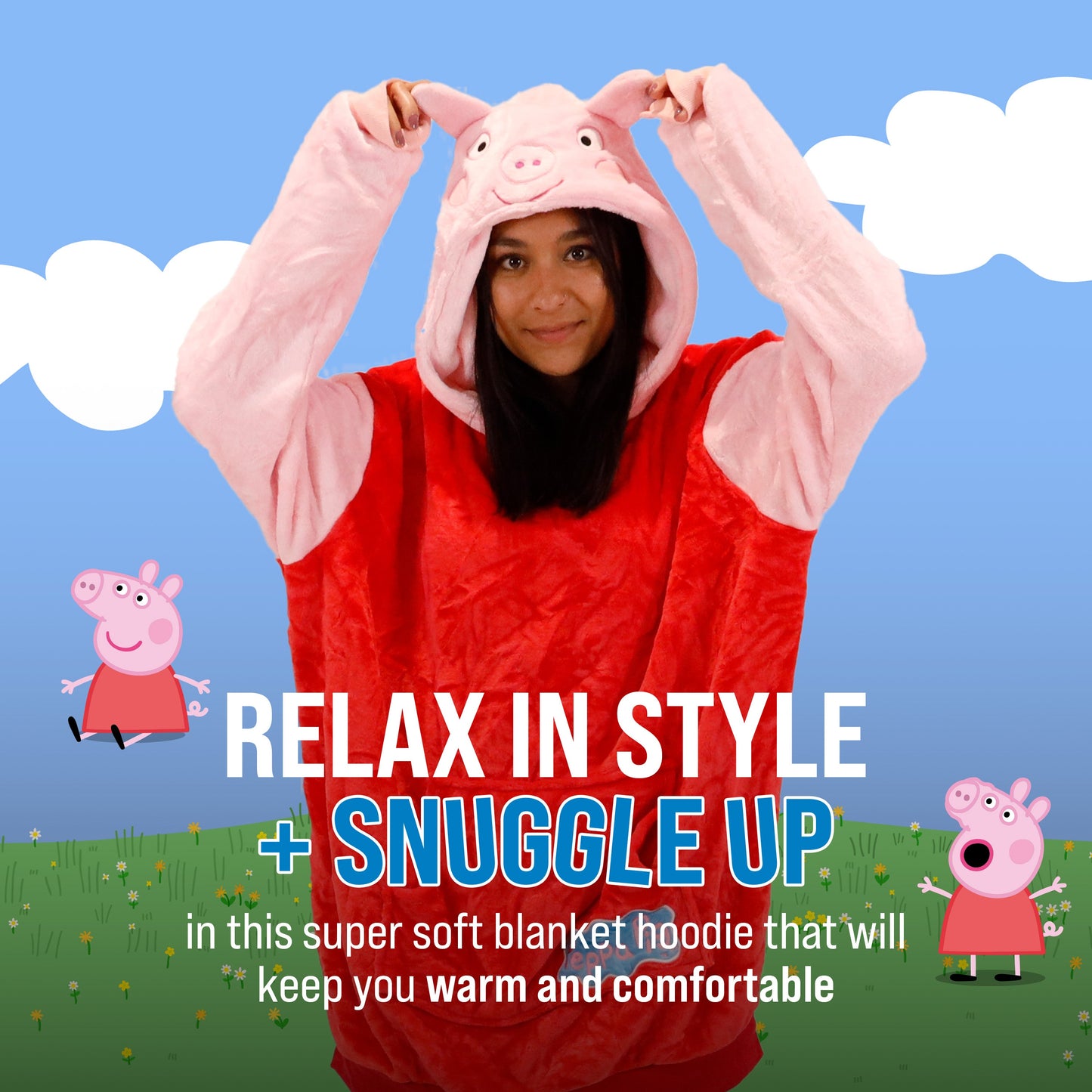 Hasbro | Peppa Pig Adult Snugible | Blanket Hoodie & Pillow