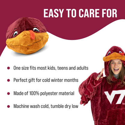 Virginia Tech University Hokie Snugible | Blanket Hoodie & Pillow