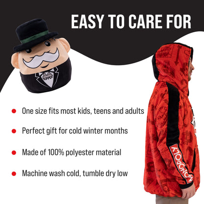 Hasbro | Monopoly Go Own It All Snugible | Blanket Hoodie & Pillow