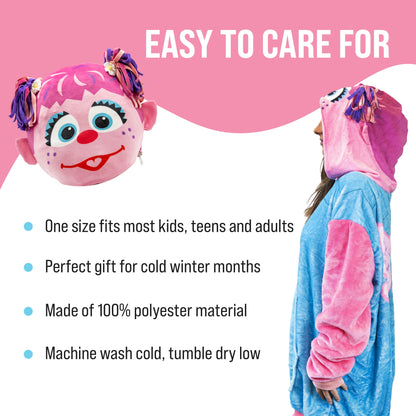 Sesame Street | Abby Cadabby Adult Snugible 2-in-1 Blanket Hoodie & Pillow