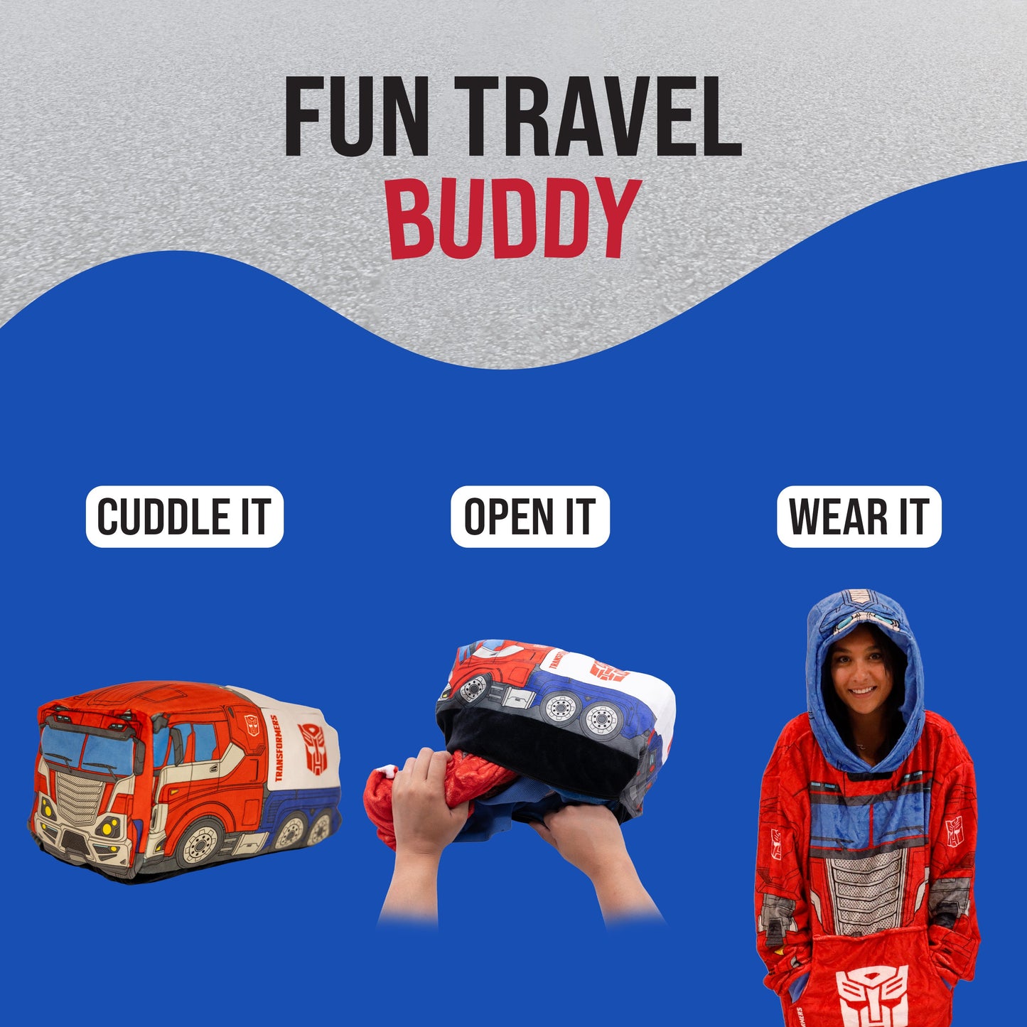 Hasbro | Transformers Optimus Prime Adult Snugible | Blanket Hoodie & Pillow