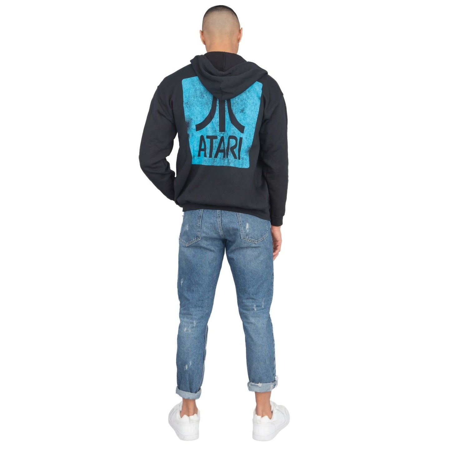 Atari Adult Unisex Back & Chest Square Logo Zip Up Hoodie