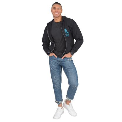 Atari Adult Unisex Back & Chest Square Logo Zip Up Hoodie