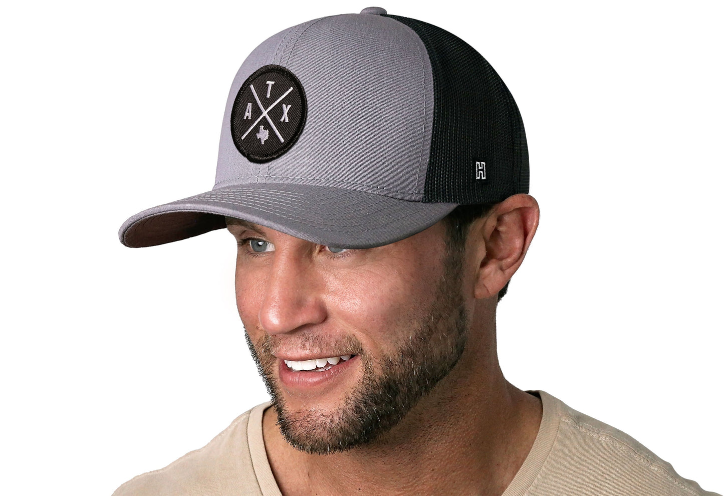 Austin Trucker Hat  |  Gray-Black ATX X Snapback