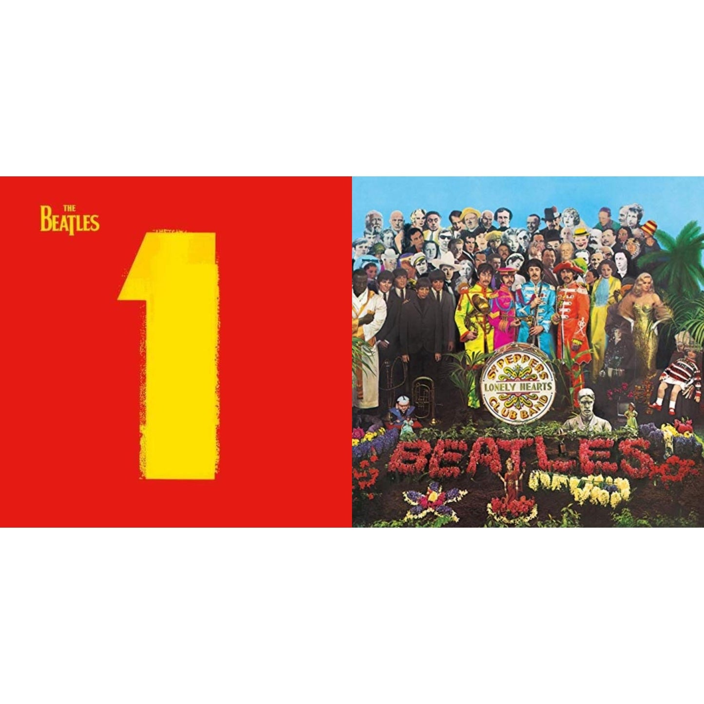 Beatles - 1 (2015 Reissue) & Sgt. Pepper's Lonely Hearts Club Band (2017 Stereo Mix/180G/Original Stencils) - LP Vinyl Bundle