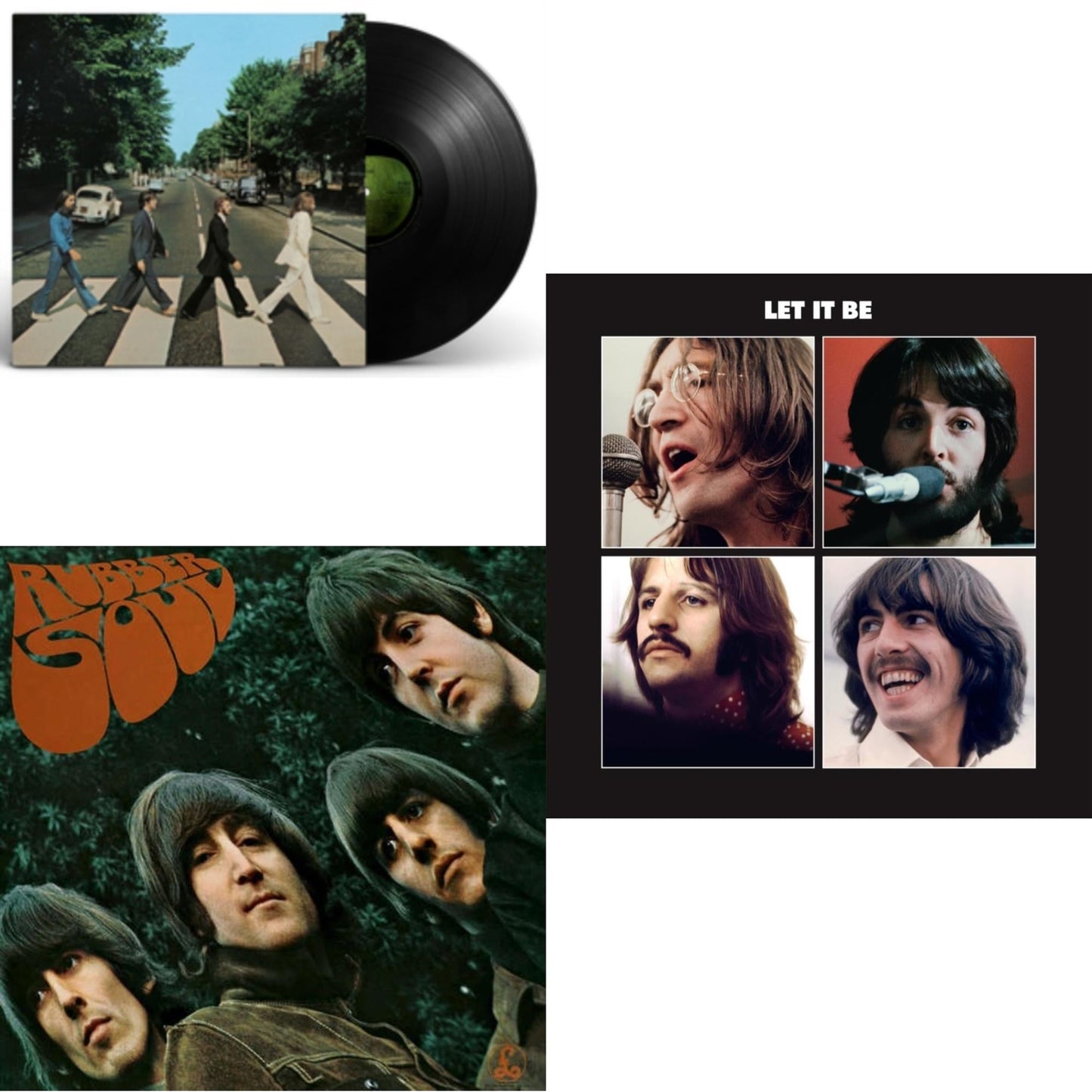 Beatles - Rubber Soul & Let It Be Special Edition & Abbey Road Anniversary - LP Vinyl Bundle