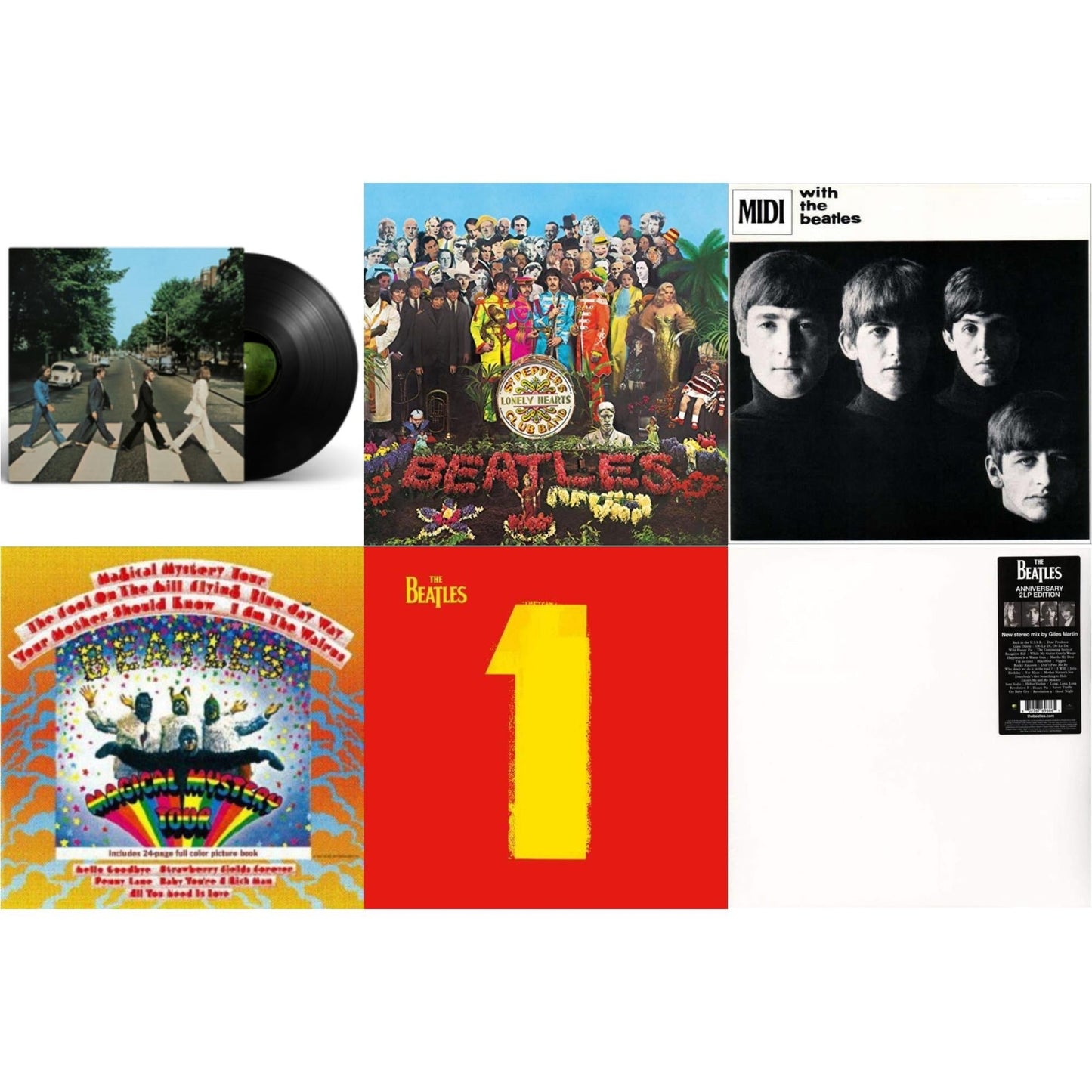 Beatles - With The Beatles & Magical Mystery Tour & 1 (2015 Reissue) & Sgt. Pepper's Lonely Hearts Club Band (2017 Stereo Mix/180G/Original Stencils) & Beatles (The White Album) (2LP) & Abbey Road Anniversary