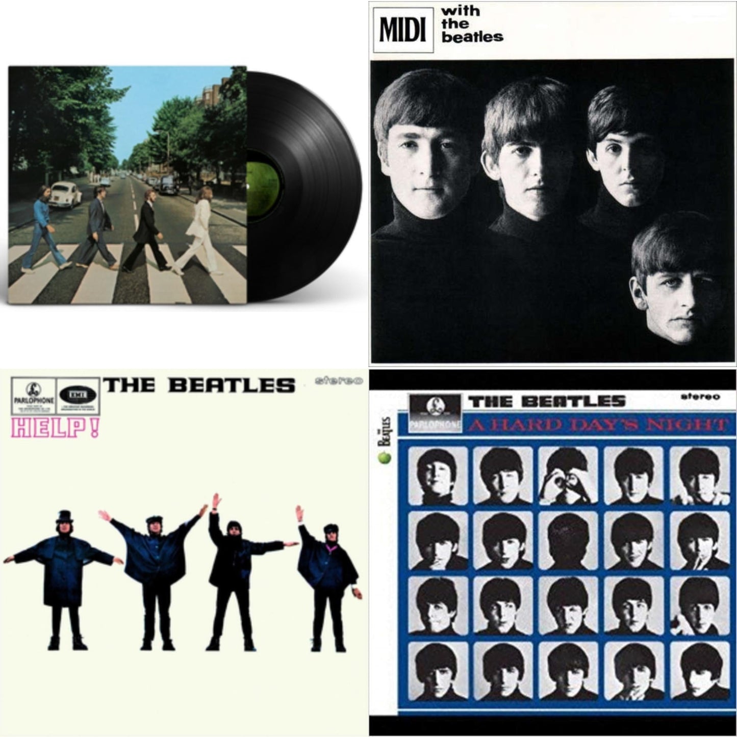Beatles - Hard Day's Night & Help & With The Beatles & Abbey Road Anniversary - LP Vinyl Bundle