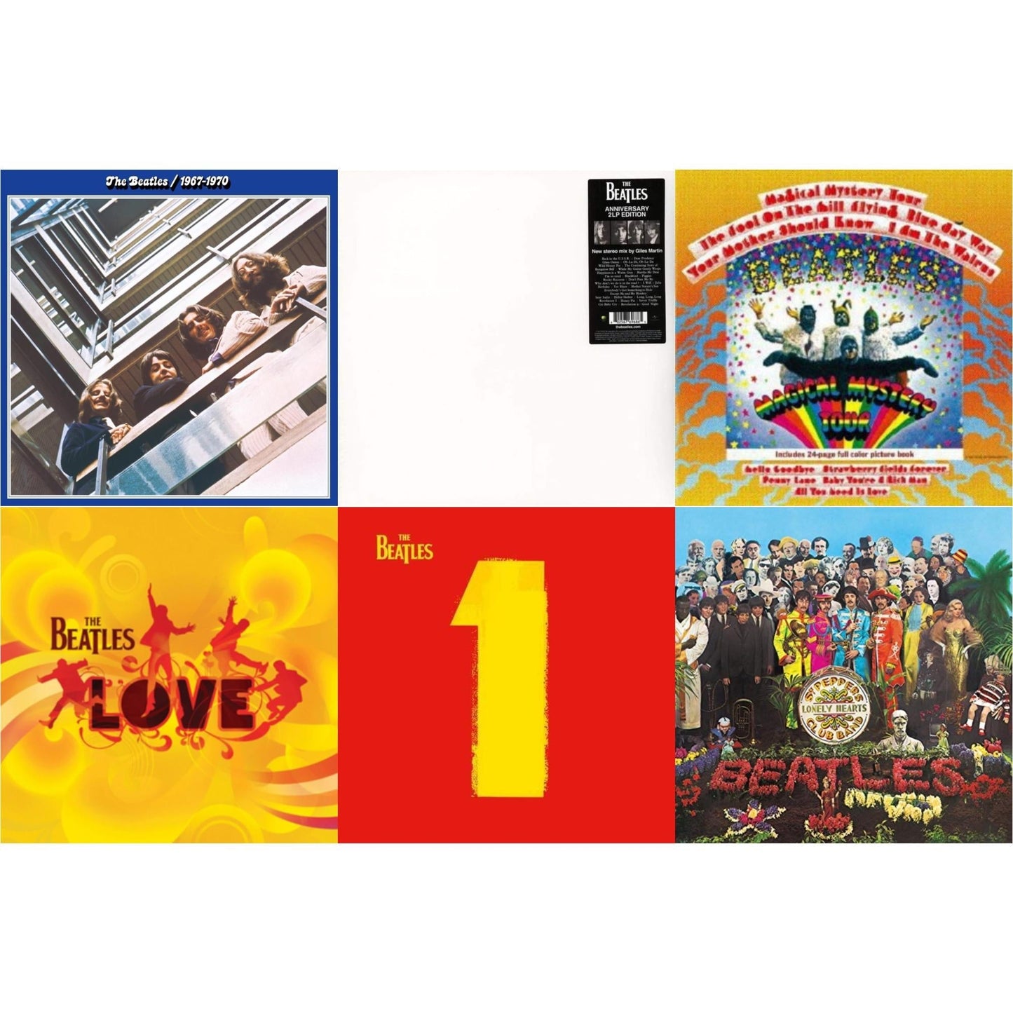 Beatles - Magical Mystery Tour & Beatles 1967-1970 (2023 Edition) (Half-Speed) (3LP) & Love  & 1 (2015 Reissue) & Sgt. Pepper's Lonely Hearts Club Band (2017 Stereo Mix/180G/Original Stencils) & Beatles (The White Album) (2LP)