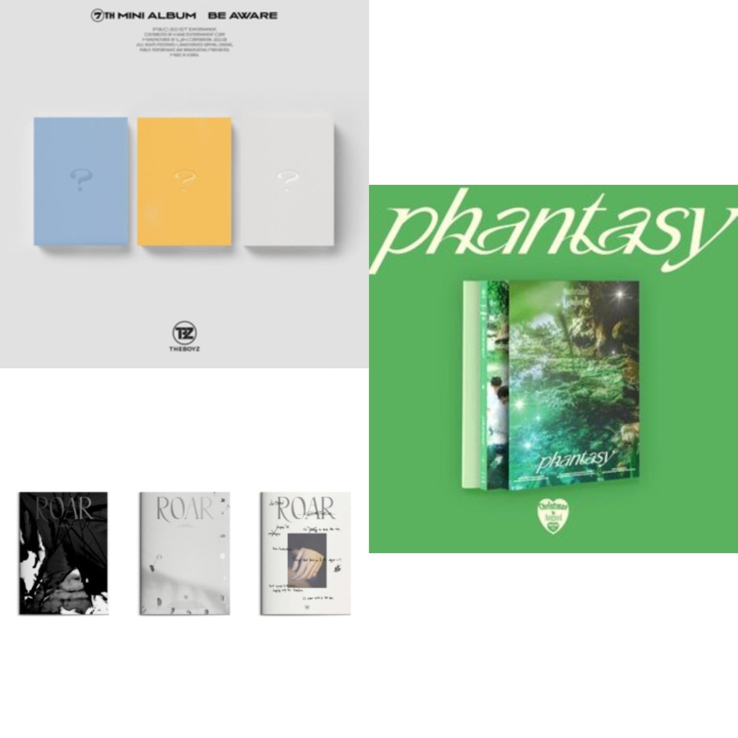 Boyz - Be Aware & Be Awake (8Th Mini Album) & Phantasy Vol.2  Part.1 Christmas In August (Holiday Ver./Gliter Ver./Present Ver.) - CD Bundle